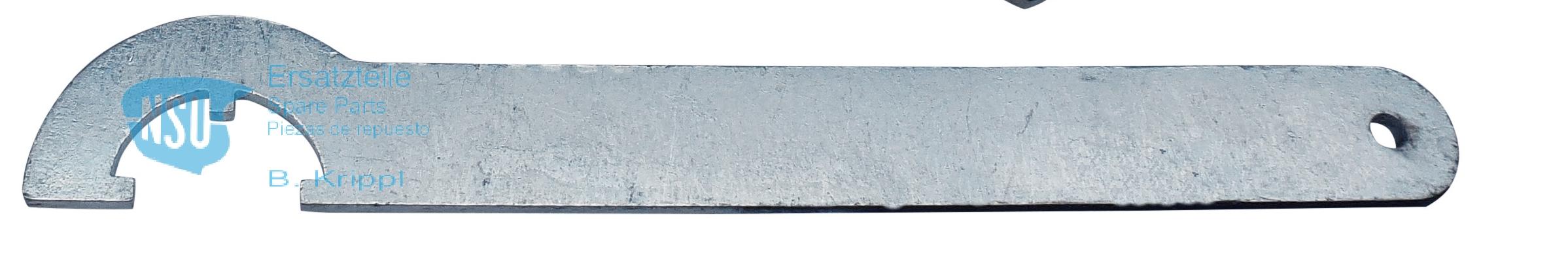 Hook spanner for exhaust fitting